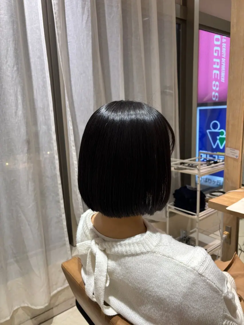 ショート ボブ 縮毛矯正 PROGRESS☆ Hoshina*のヘアスタイル