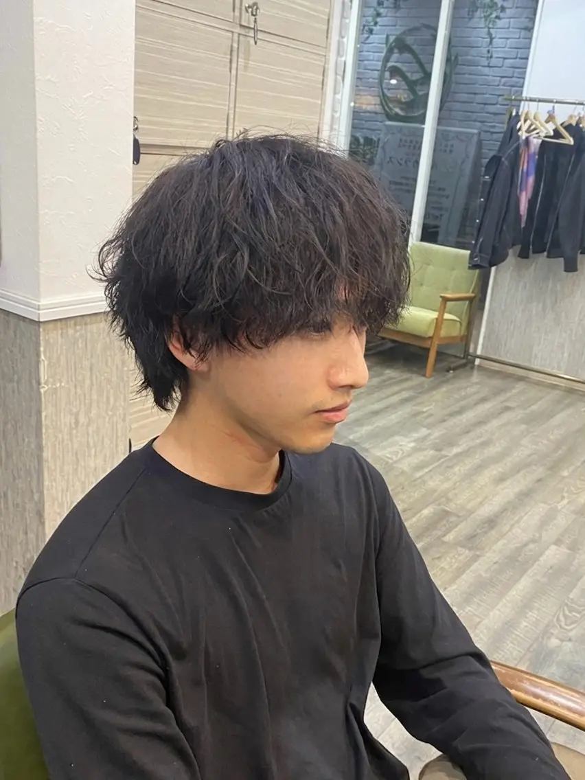 ショート メンズ カット パーマ 岩間 渉のヘアスタイル