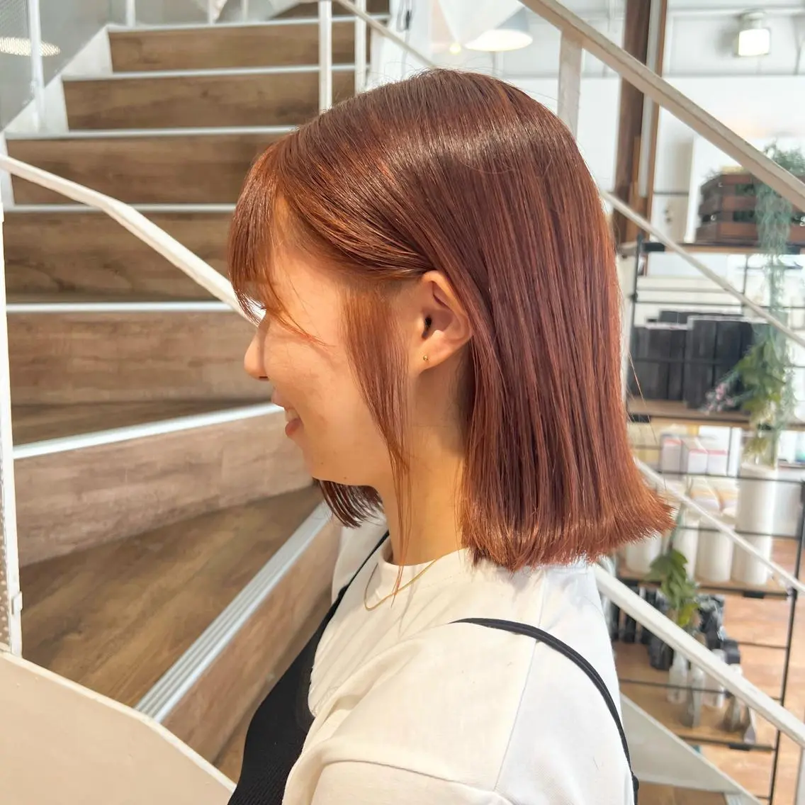 カラー オレンジピンク カット ヘアカラー トリートメント インナーカラー♡ Nanakoのヘアスタイル