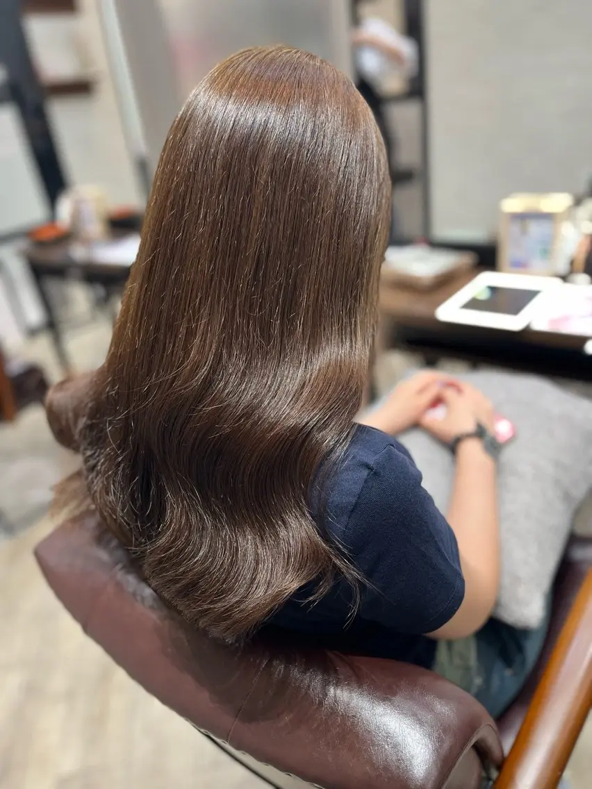 ロング カラー ブラウンカラー カット ヘアカラー トリートメント 🫧ぷる艶カラー🫧 Yuubi🦩のヘアスタイル