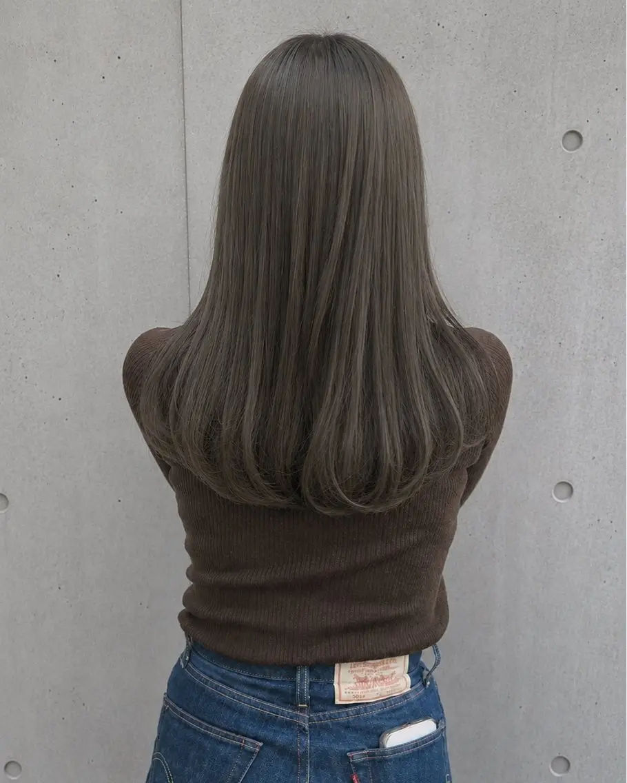 ミディアム カラー パーマ ヘアアレンジ ベージュカラー ブリーチ 透明感カラー グレージュ ブリーチなしカラー ヘアカラー トリートメント 🌱透明感カラー🌱 レイヤー/コウスケのヘアスタイル