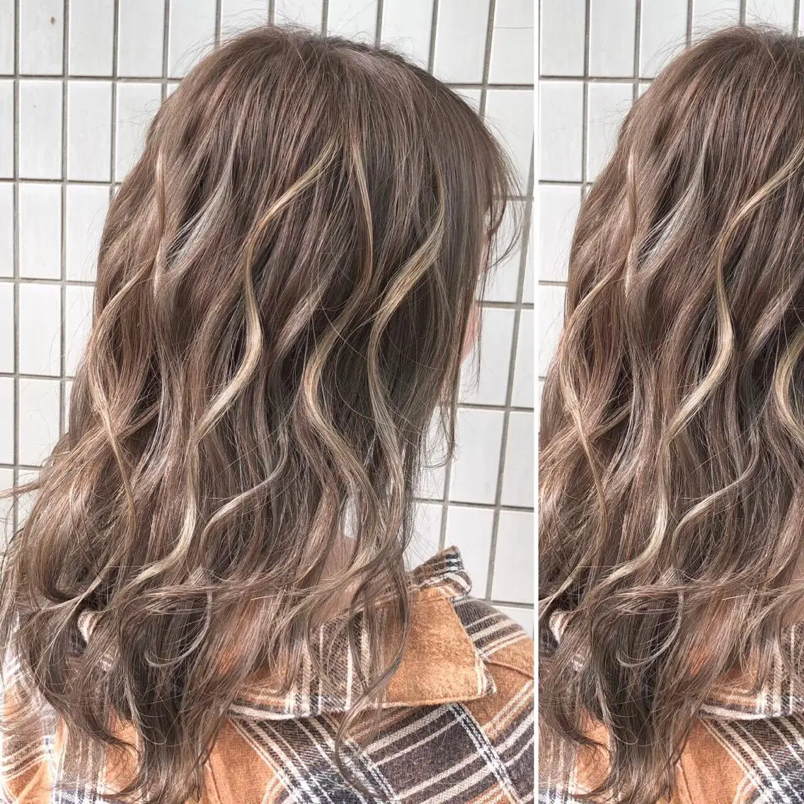 セミロング カラー カット トリートメント JuNブリーチに 縮毛矯正するプロのヘアスタイル