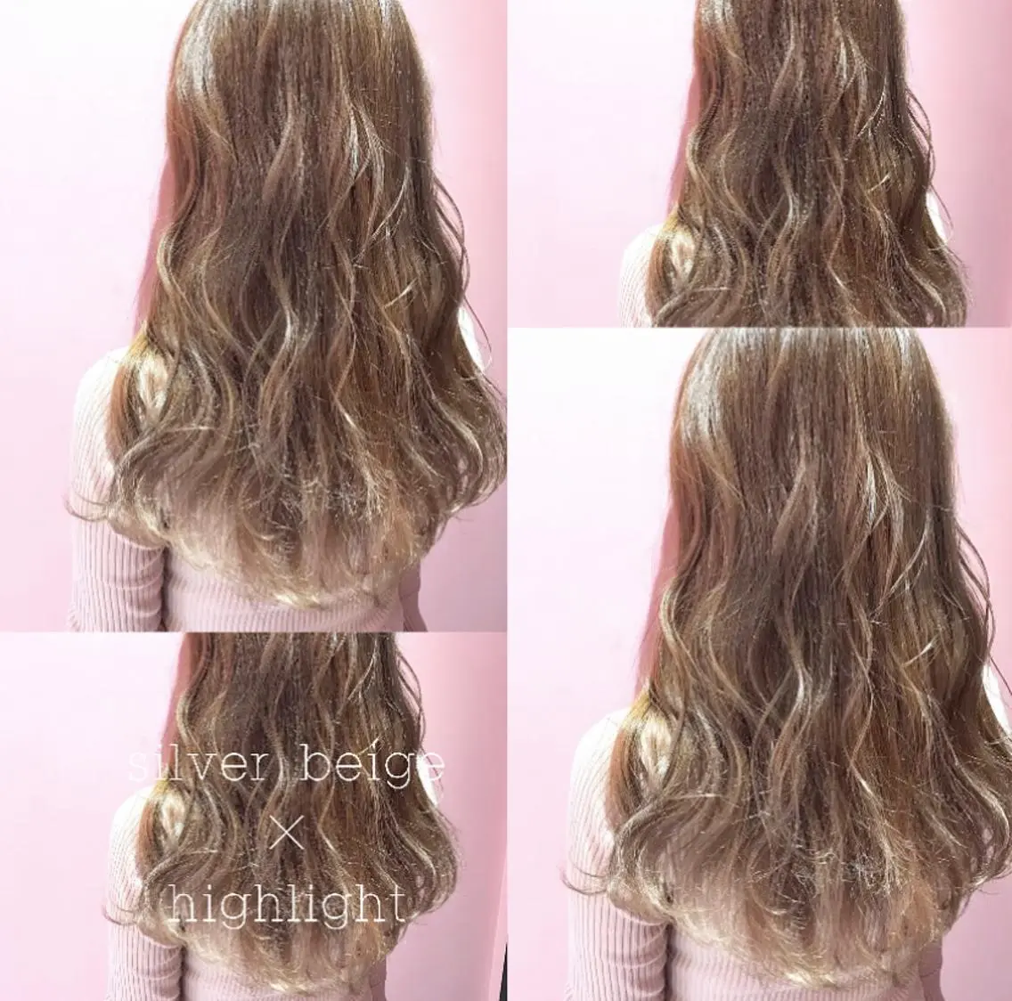 ロング カラー パーマ ヘアアレンジ メンズ キッズ メンズハイライト ベージュカラー ハイライトカラー シルバー シルバーベージュ RIYA❤︎ Aujuaソムリエのヘアスタイル