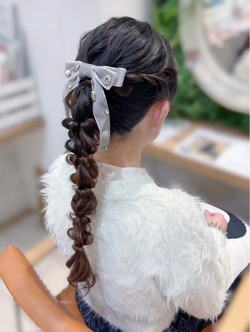ロング ヘアアレンジ ヘアセット 💙mai🫧 縮毛矯正・ハイライトのヘアスタイル