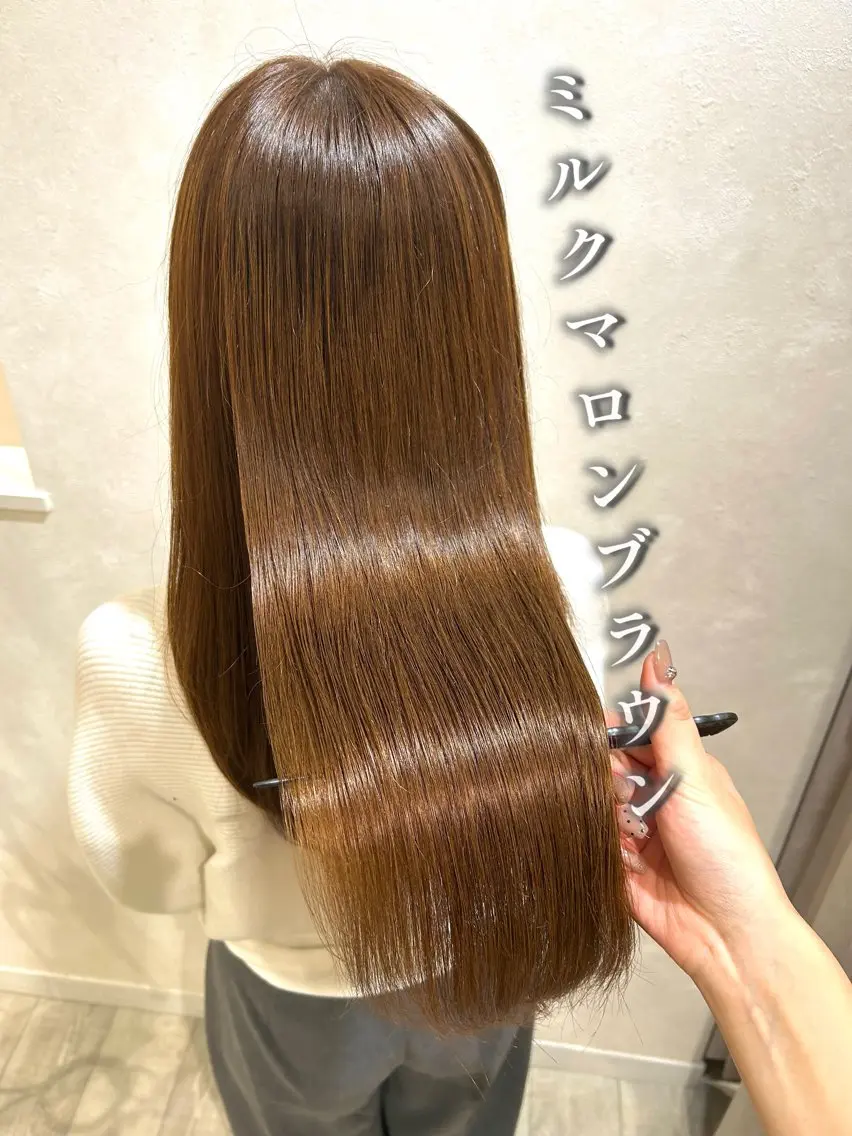 ロング カラー ブラウンカラー マロンブラウン カット ヘアカラー 《艶髪質改善》 かのん☽⑅ ˖のヘアスタイル