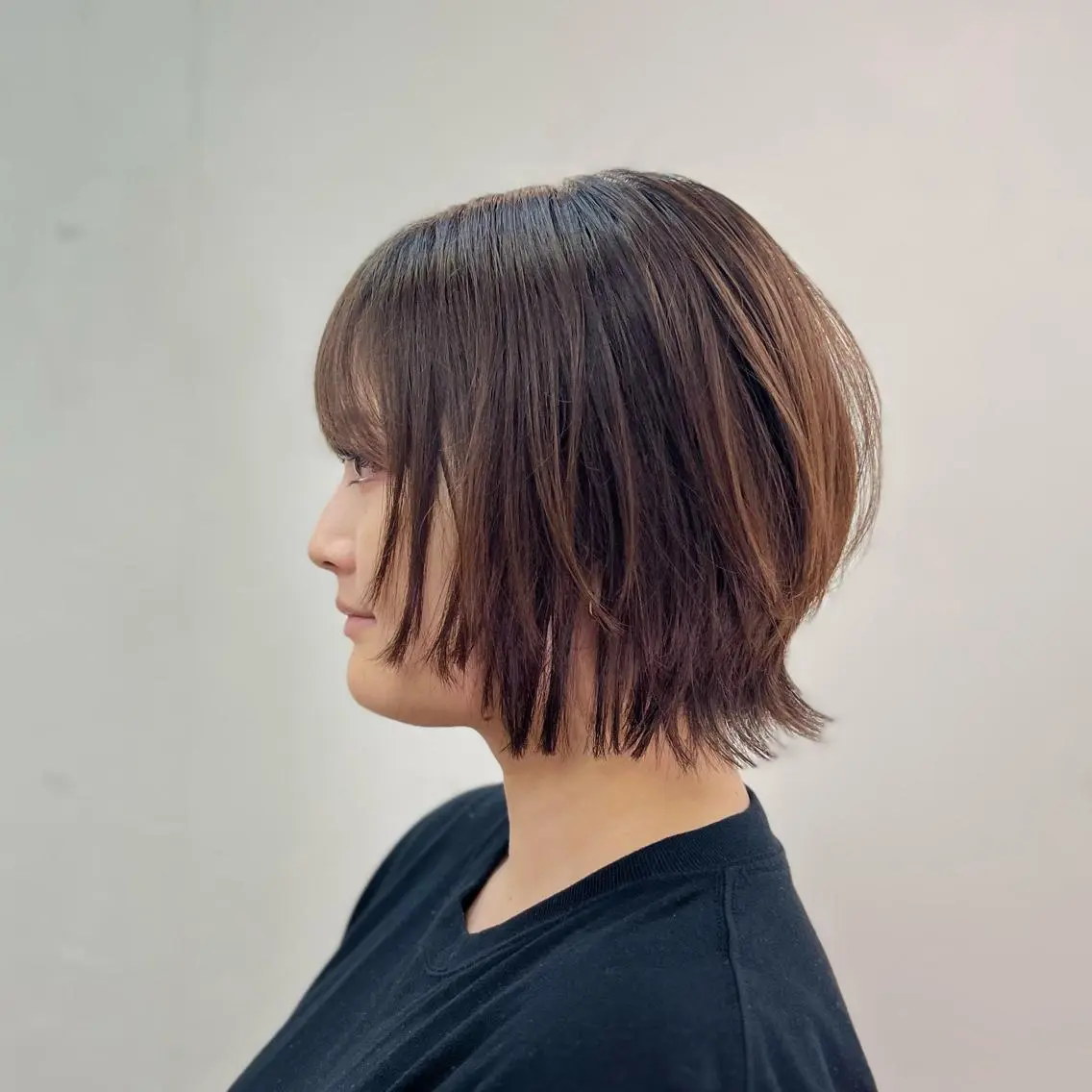 ショート ボブレイヤー ボブ 顔まわりレイヤー レイヤーカット 冨田 豊のヘアスタイル