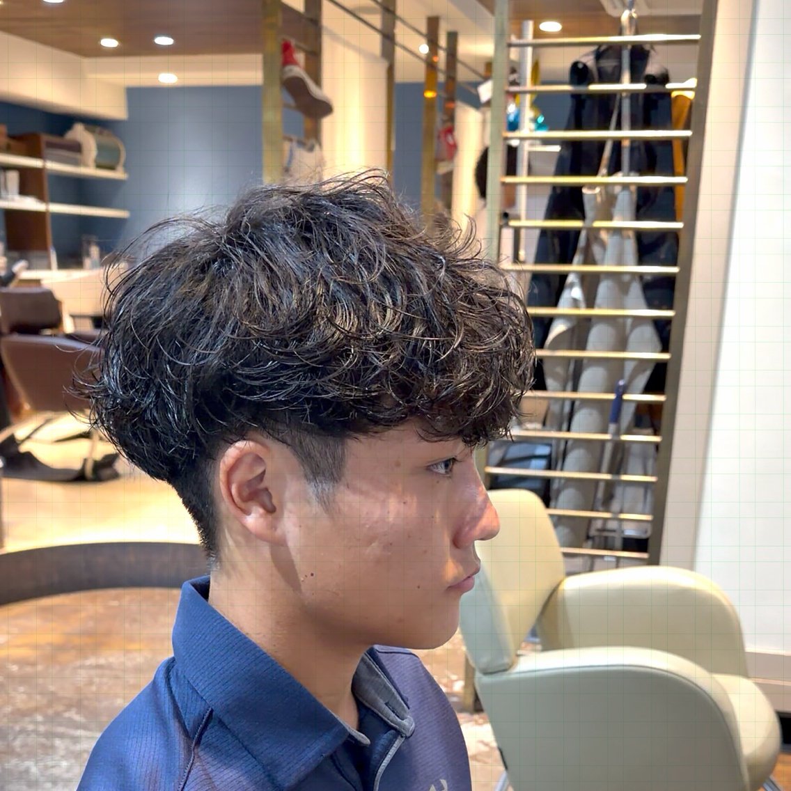メンズ カット パーマ 原田 黎也のヘアスタイル