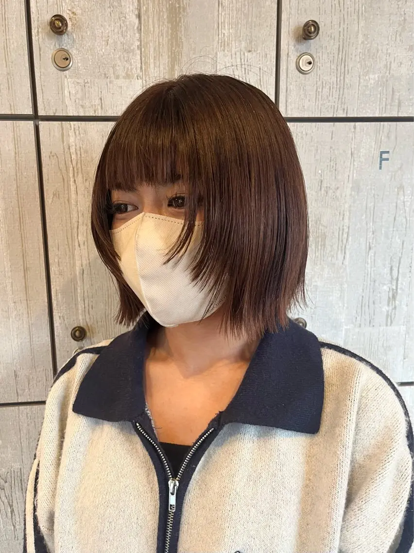 ミディアム カット ヘアカラー トリートメント ♡ナナコ♡ レイヤー /ブリーチ/艶髪のヘアスタイル