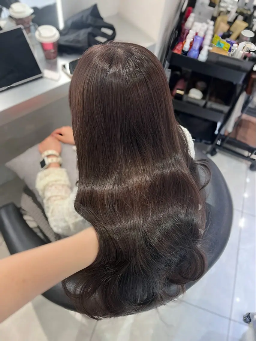 ロング カラー ブラウンカラー ココアブラウン ラベンダーカラー カット ヘアカラー トリートメント 韓国レイヤー×モテ髪 /MITSUKI🤍のヘアスタイル