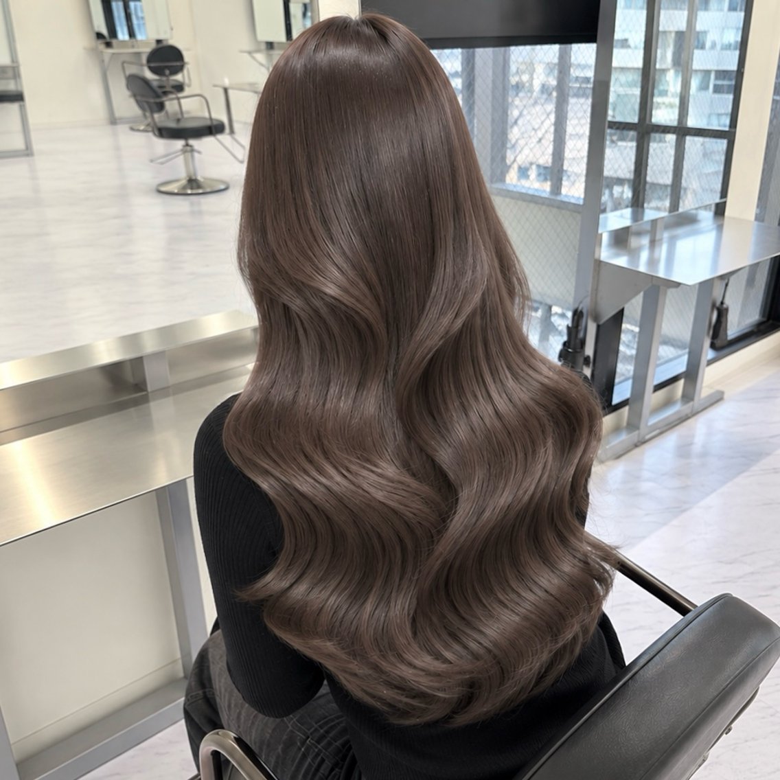 ロング 髪質改善 韓国風ヘア ロング カット ヘアカラー トリートメント レイヤー/髪質改善/ 透明感カラー🕊️のヘアスタイル