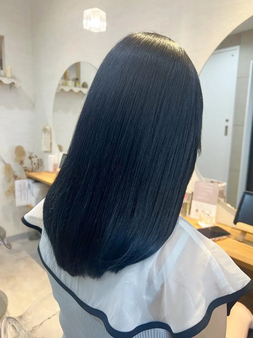 【平日限定🌼ブルー系カラー💙】ダブルカラー【フルケアブリーチ＋フルカラー】の写真