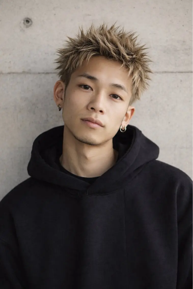 カラー メンズ ビジネス メンズハイトーン スパイキーショート ハイトーンカラー カット ヘアカラー 🌞塙　湧貴🌞 スパイキーショートのヘアスタイル