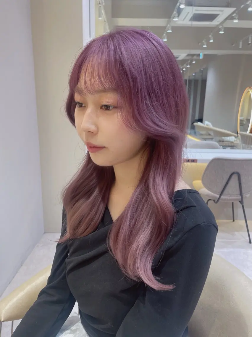 ロング カット ヘアカラー トリートメント ブリーチ🌟レイヤー 縮毛矯正/青木華音のヘアスタイル