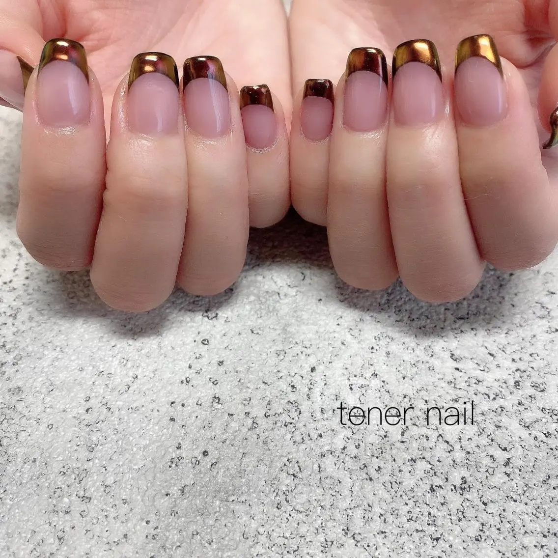 ネイル フレンチネイル ミラーネイル テネルネイル tener nailのネイルデザイン
