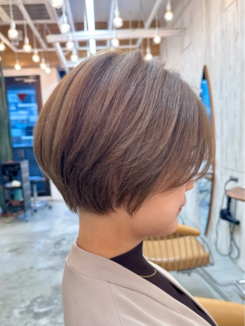 ショート カラー ショートヘア トリートメント カット ヘアカラー トリートメント 巻ける縮毛矯正✨ ボブ/ショートともきのヘアスタイル