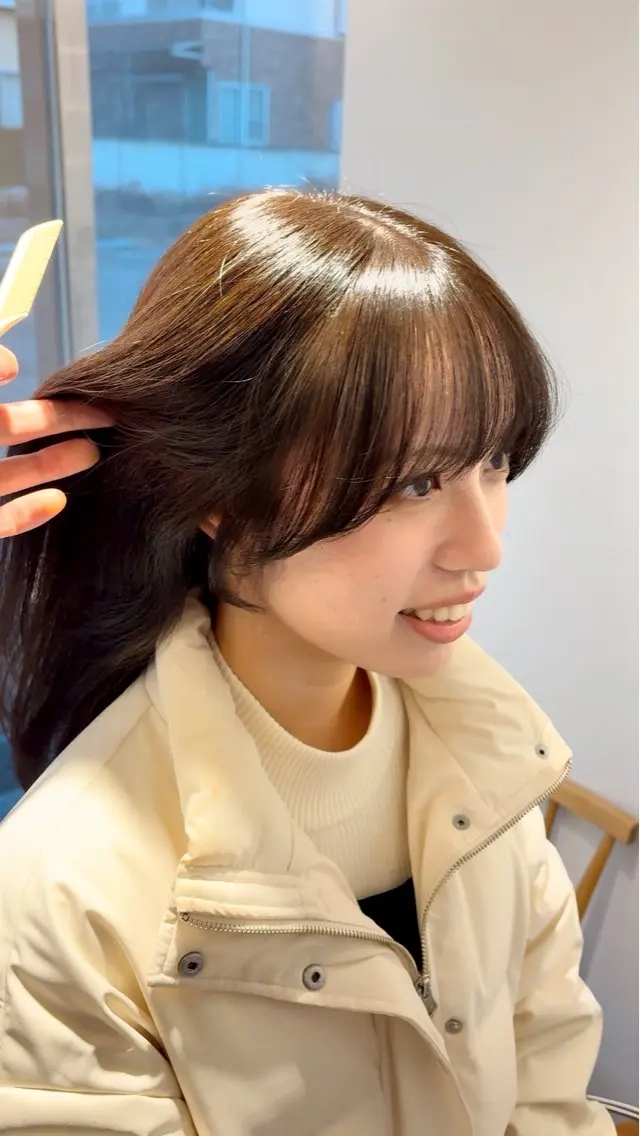 ロング アッシュ 顔周りカット カット 渡辺 健太郎のヘアスタイル