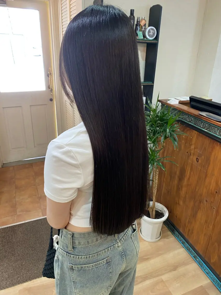 ロング 縮毛矯正 カット 縮毛矯正 トリートメント 東田 恋のヘアスタイル