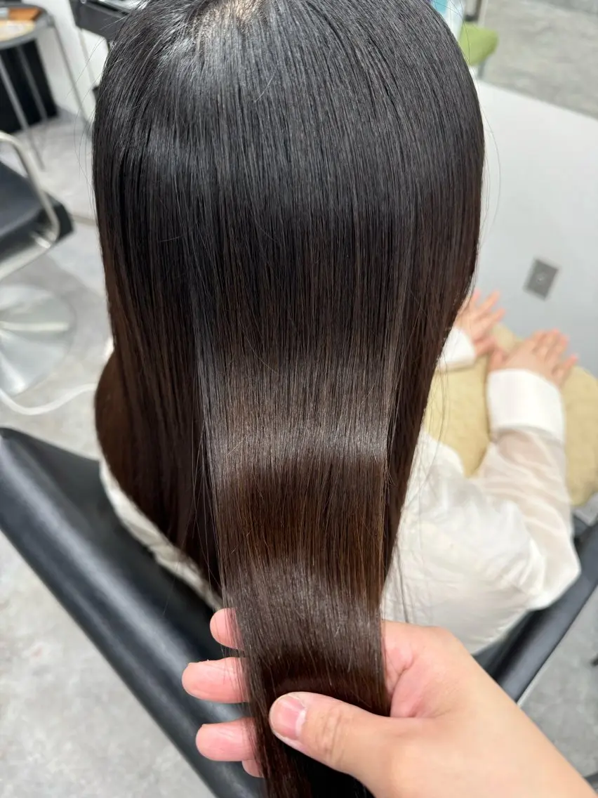 ロング 髪質改善 トリートメント 酸熱トリートメント 髪質改善メニュー 長井 美佐子のヘアスタイル