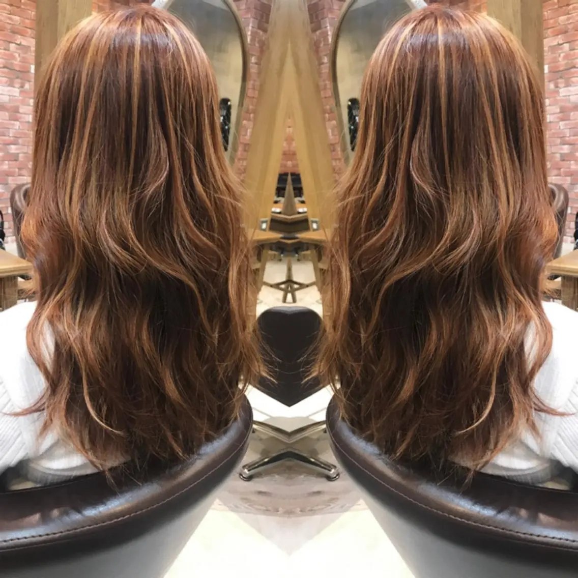 セミロング カラー ヘアカラー 重政 和樹のヘアスタイル