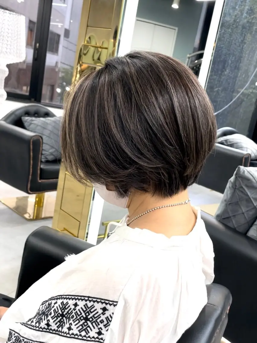 ショート バレイヤージュ/ハイ ライト/庄司鉄平のヘアスタイル
