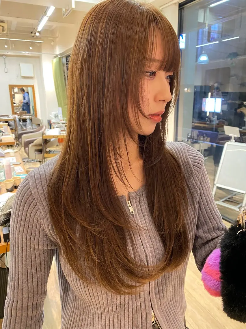 ロング カラー ダブルカラー レイヤーカット ヘアカラー ナチュラルヘア🫧 ナナミのヘアスタイル