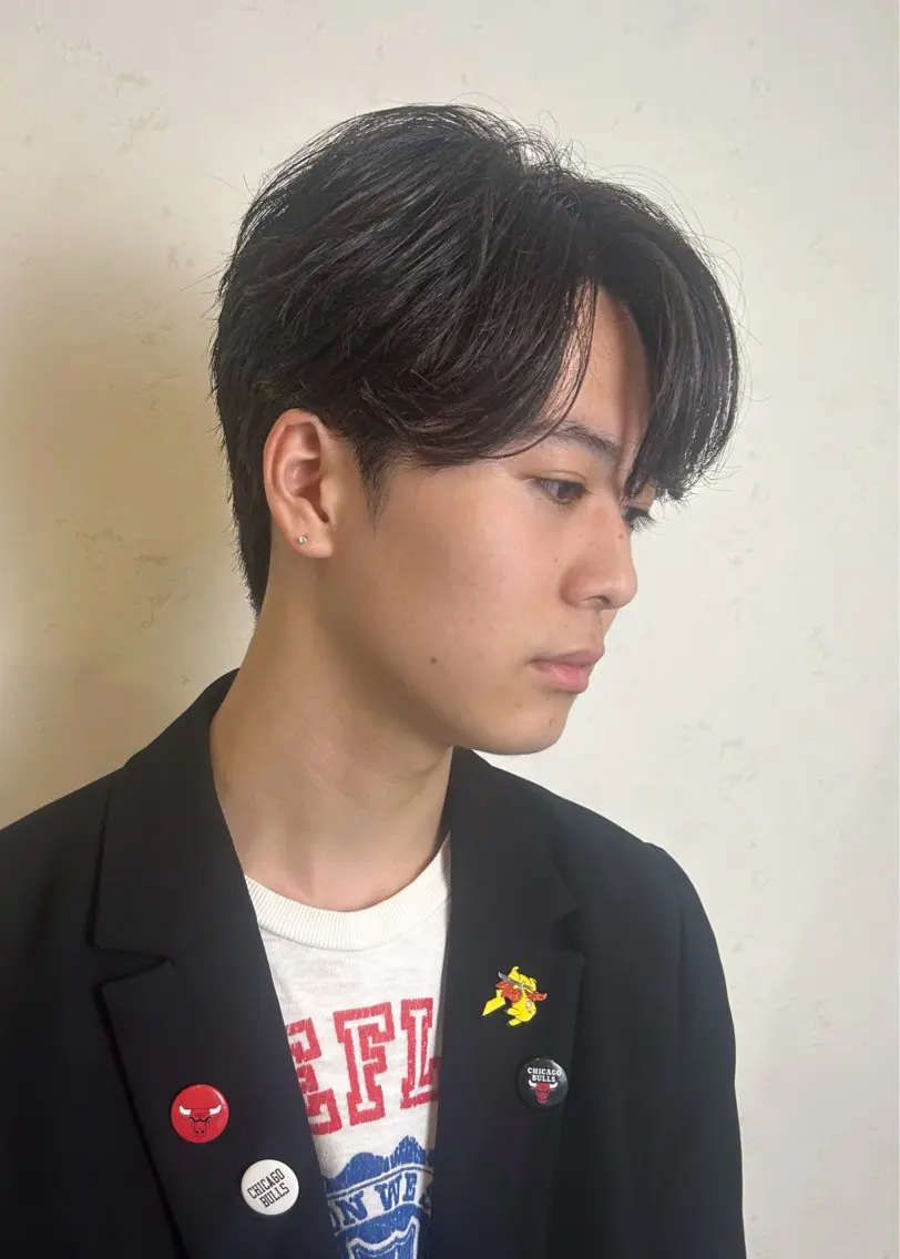 パーマ メンズ ボブ&寒色🎐ᩚ 短髪 COCOROのヘアスタイル