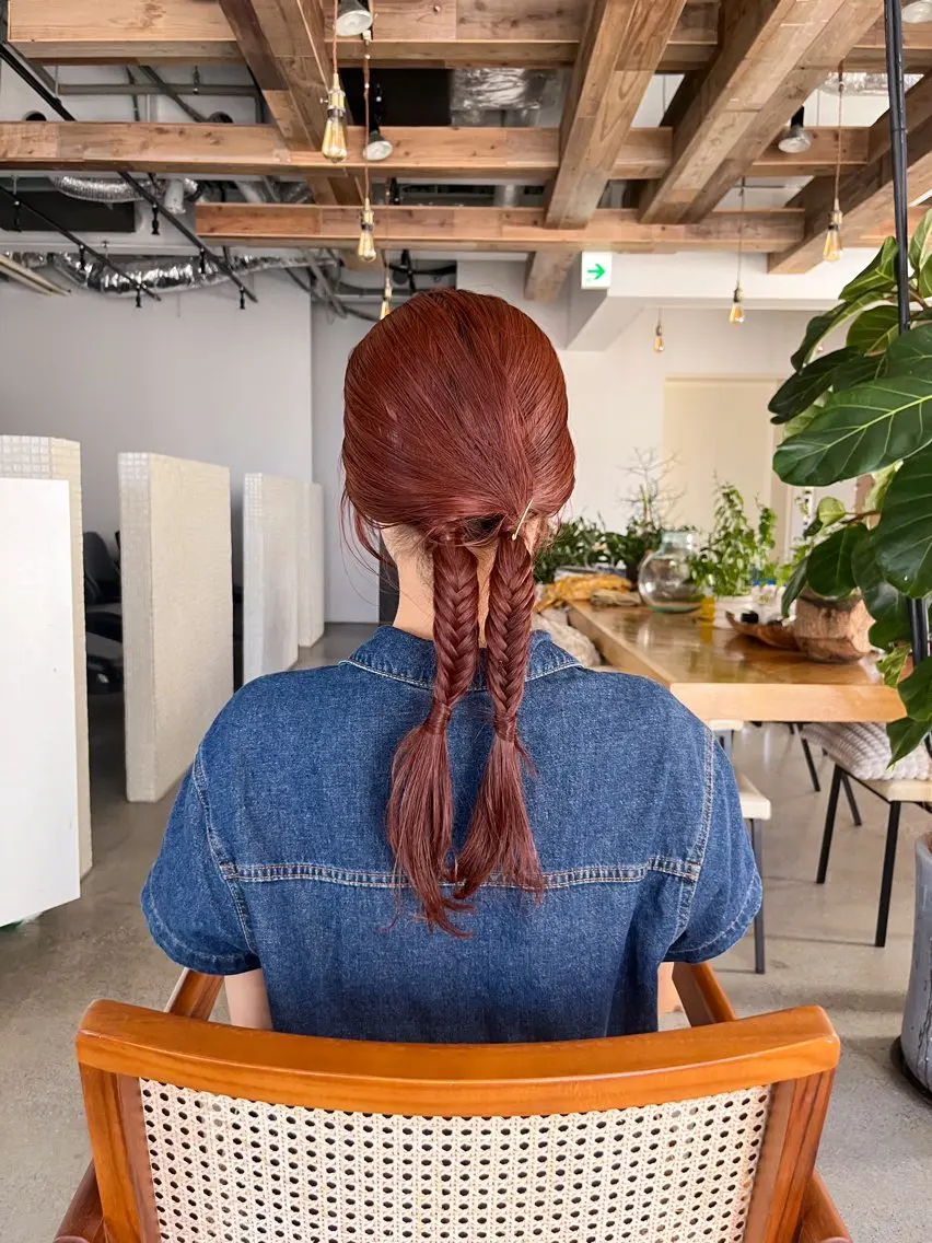 カラー ブリーチ ダブルカラー ブリーチなしカラー ヘアカラー トリートメント 無料カットモデル募集 /ueno aiのヘアスタイル