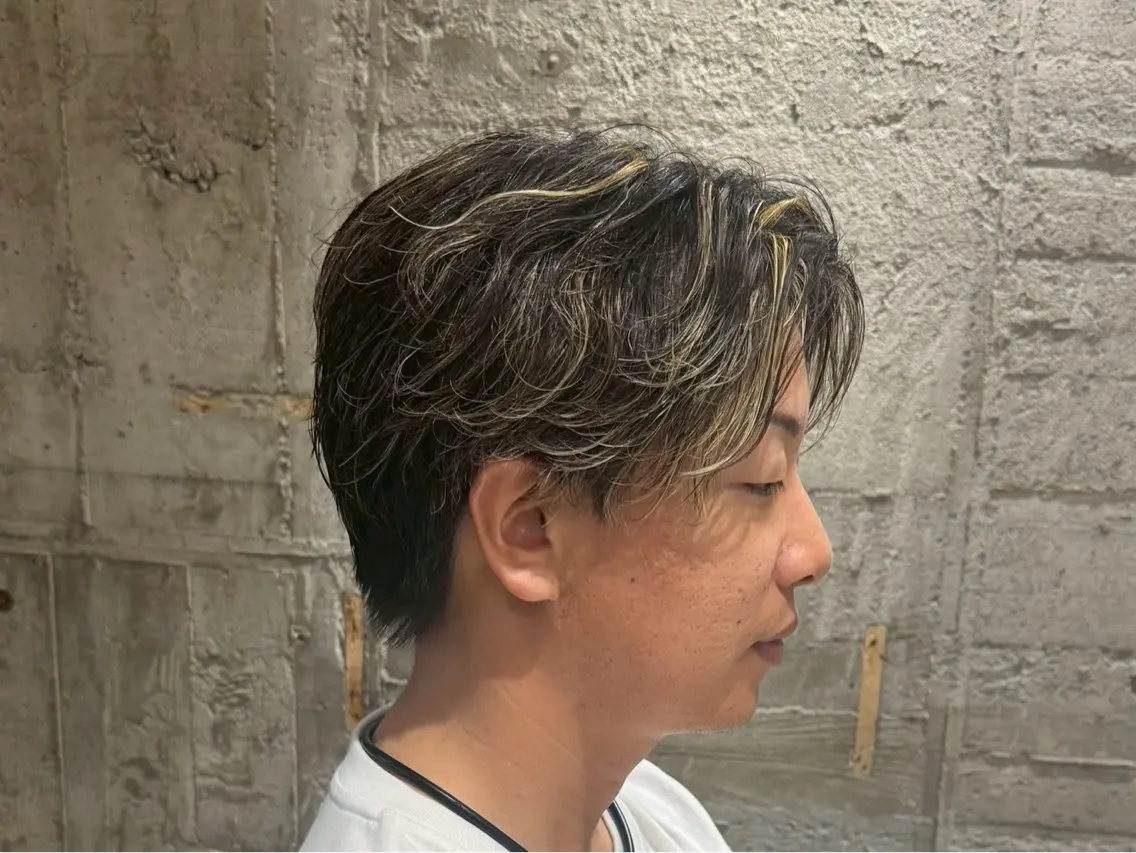 ショート カラー パーマ メンズ 朝ラクパーマ 【SENA】のヘアスタイル