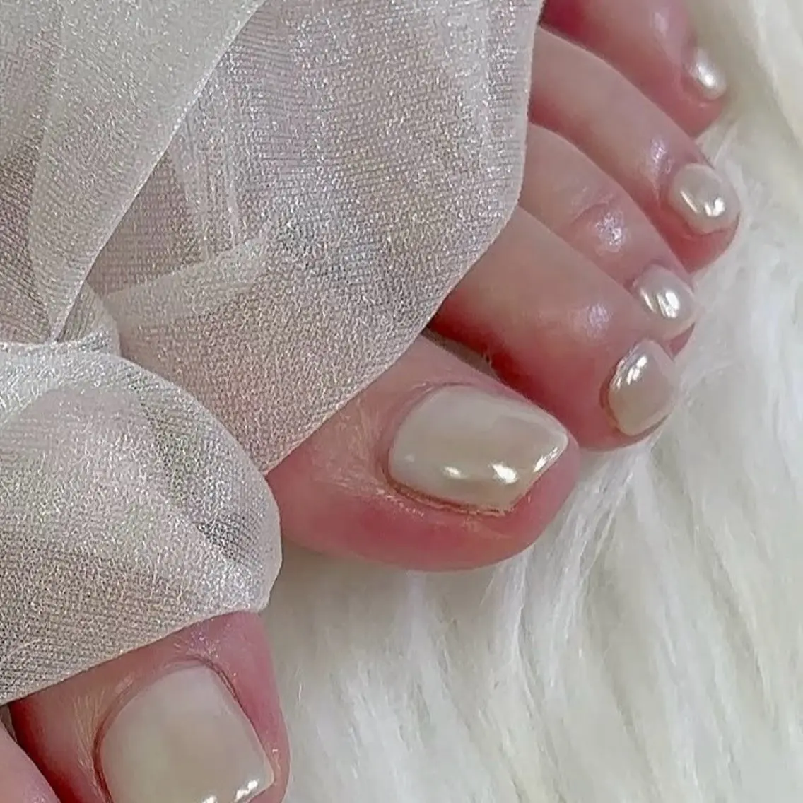 初回オフ半額✨フットオフあり🪞フットミラーネイル👣(パラジェル使用)の写真
