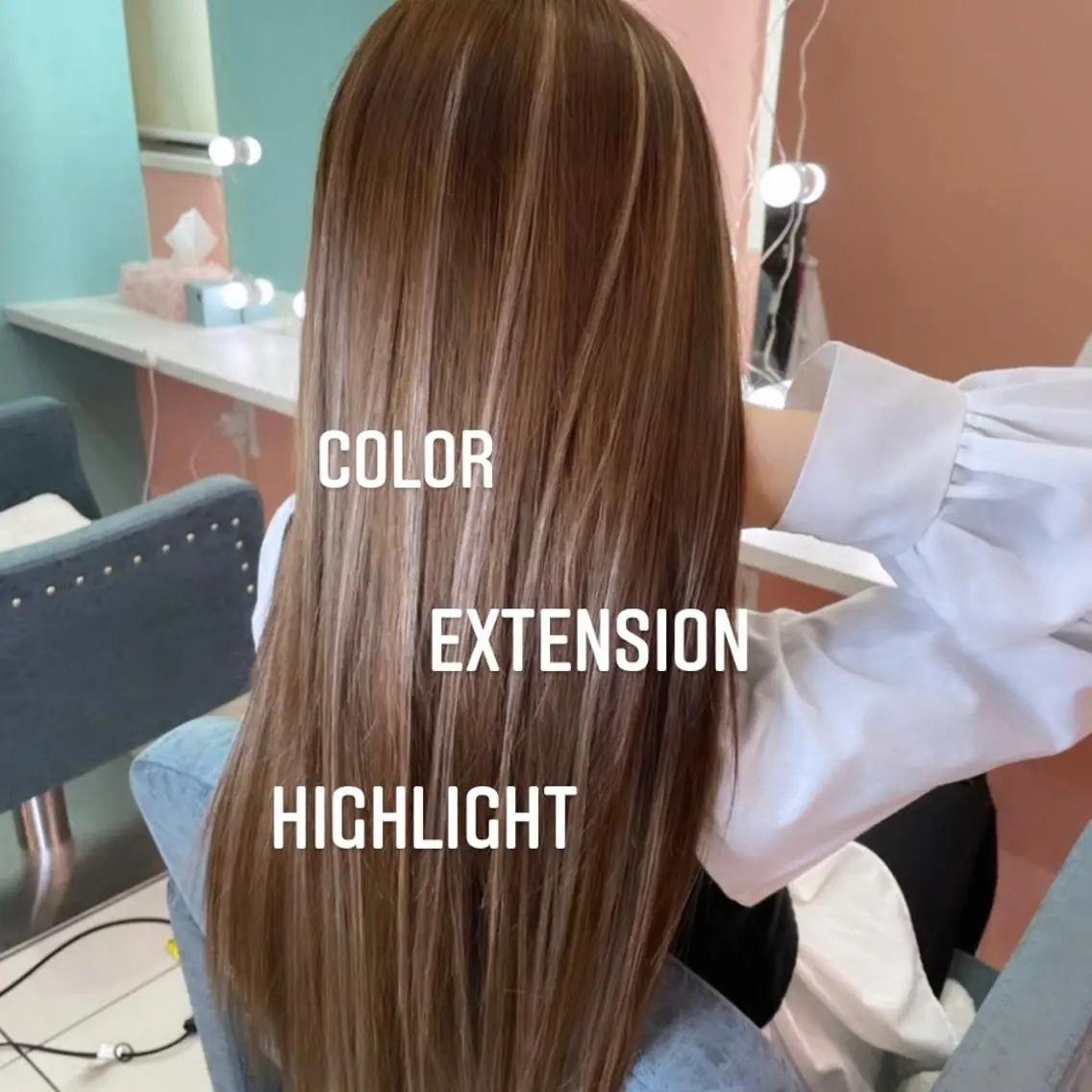 ロング カラー ヘアカラー エクステ エクステ🩵ブリーチ 韓国ヘア🩵KAEのヘアスタイル