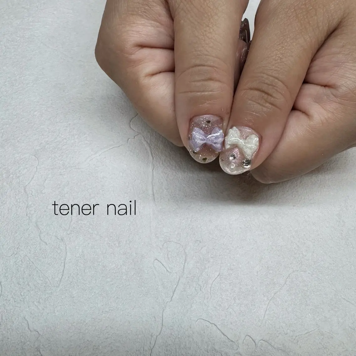 ネイル リボン ハンドネイル テネルネイル tener nailのネイルデザイン