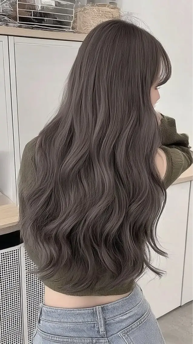 ロング カラー ヘアカラー 🍒モテ暖色カラー × うる艶✧ ゆなのヘアスタイル