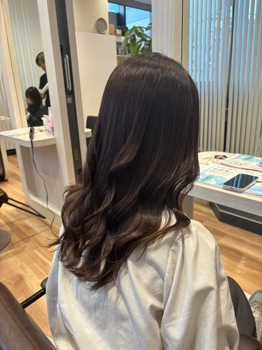 セミロング ラベンダーブラウン カット ヘアカラー 杉原魁/髪質改善/ 似合わせパーマのヘアスタイル