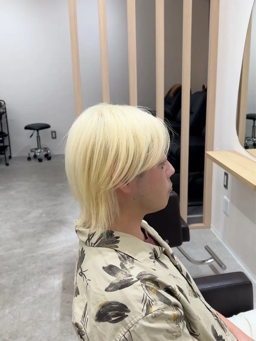 カラー メンズ メンズブリーチ ブリーチ ブロンド ヘアカラー トリートメント 透明感/ダブルカラー /🌸ERI🌸のヘアスタイル