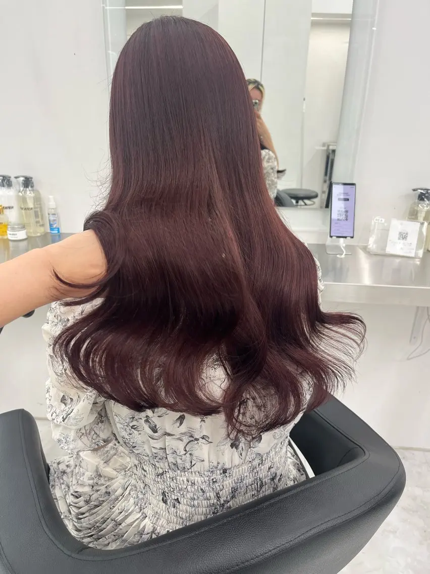ロング カット ヘアカラー トリートメント ヘアセット 🍒韓国y2k暖色 NO.1🍒REAのヘアスタイル
