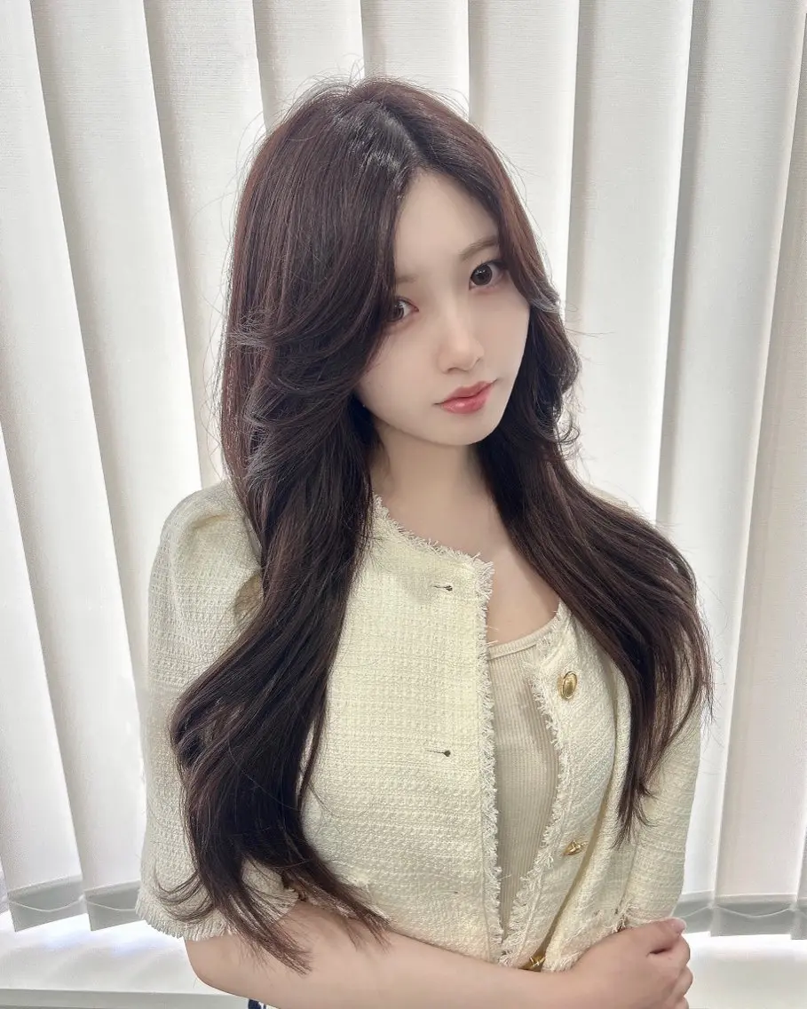 ロング カラー ブラウンカラー エクステ nanaka 🤍韓国ワンホンヘアのヘアスタイル