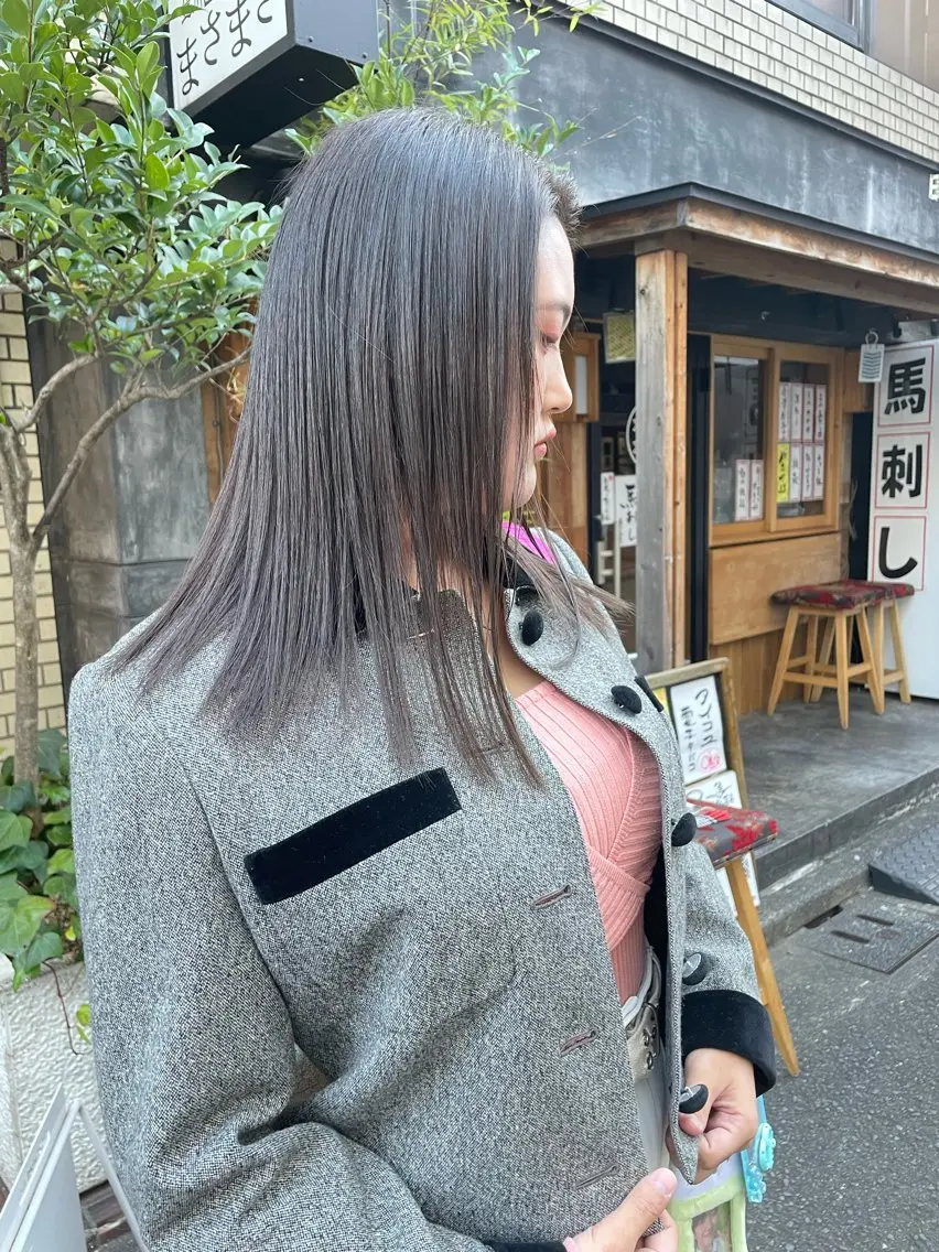 セミロング ヘアカラー sakura🌸 レイヤー/韓国ヘアのヘアスタイル