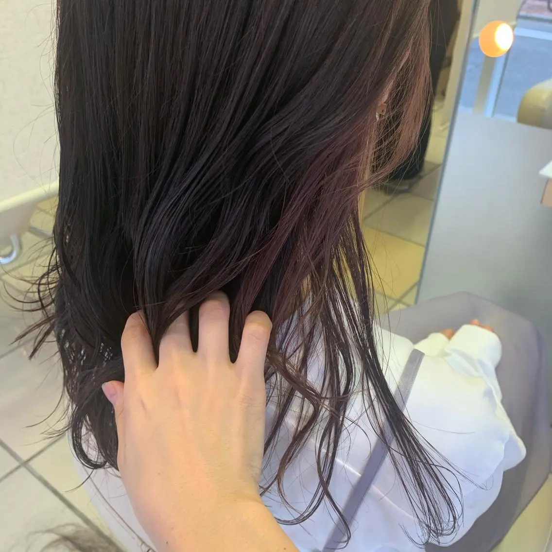 セミロング カラー ヘアアレンジ サナ🌱 切りっぱなしボブのヘアスタイル