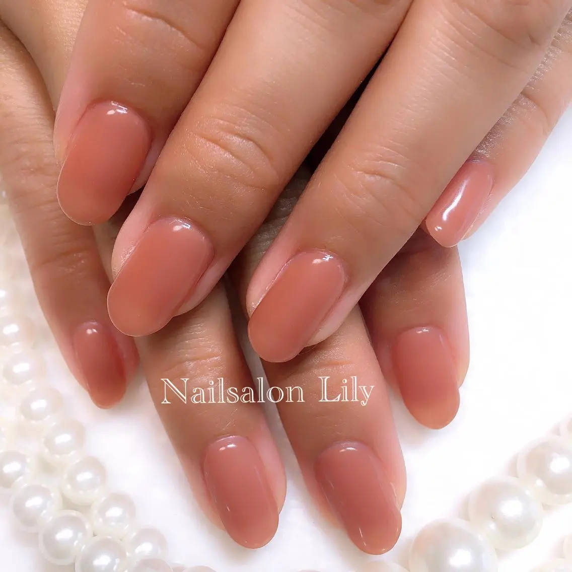 ネイル ブラウン ハンドネイル Lily*nail 🌻Mii🌻のネイルデザイン