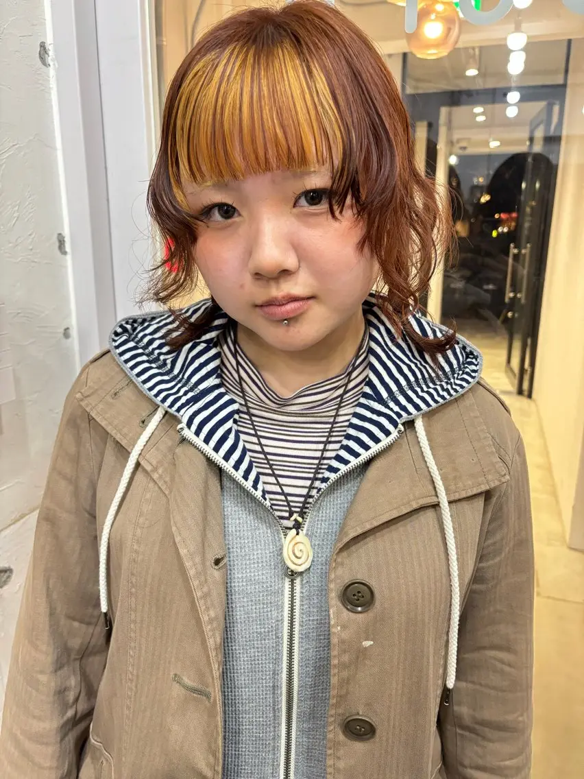 ミディアム ヘアカラー 大西 柚羽のヘアスタイル