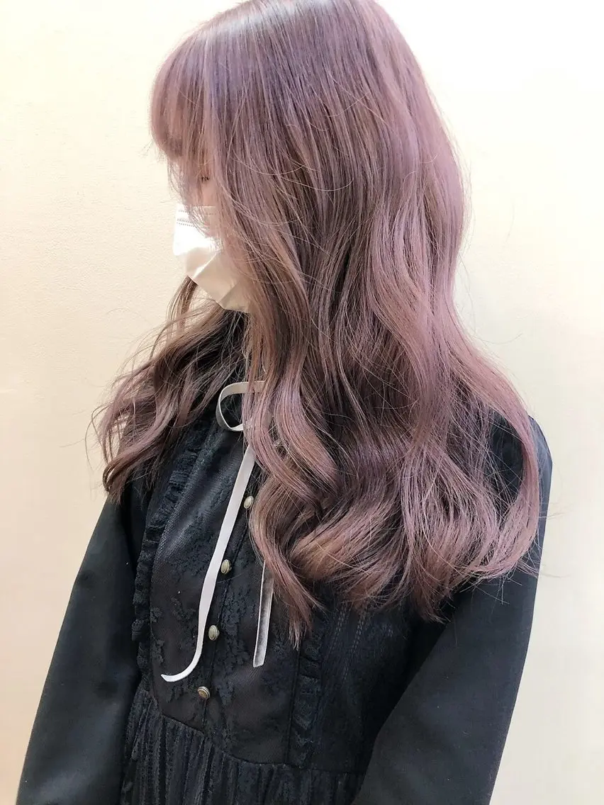 ロング カラー ブリーチ ピンクカラー ピンクパープル パープルカラー ヘアカラー トリートメント 【ブリーチ特化】金 慶彦のヘアスタイル