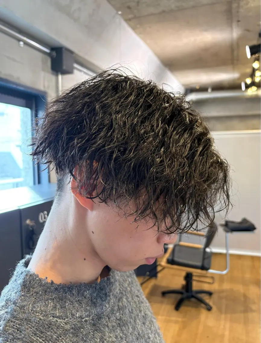 ショート パーマ メンズ カット パーマ スナップフォト確認 お願いします!竹内のヘアスタイル