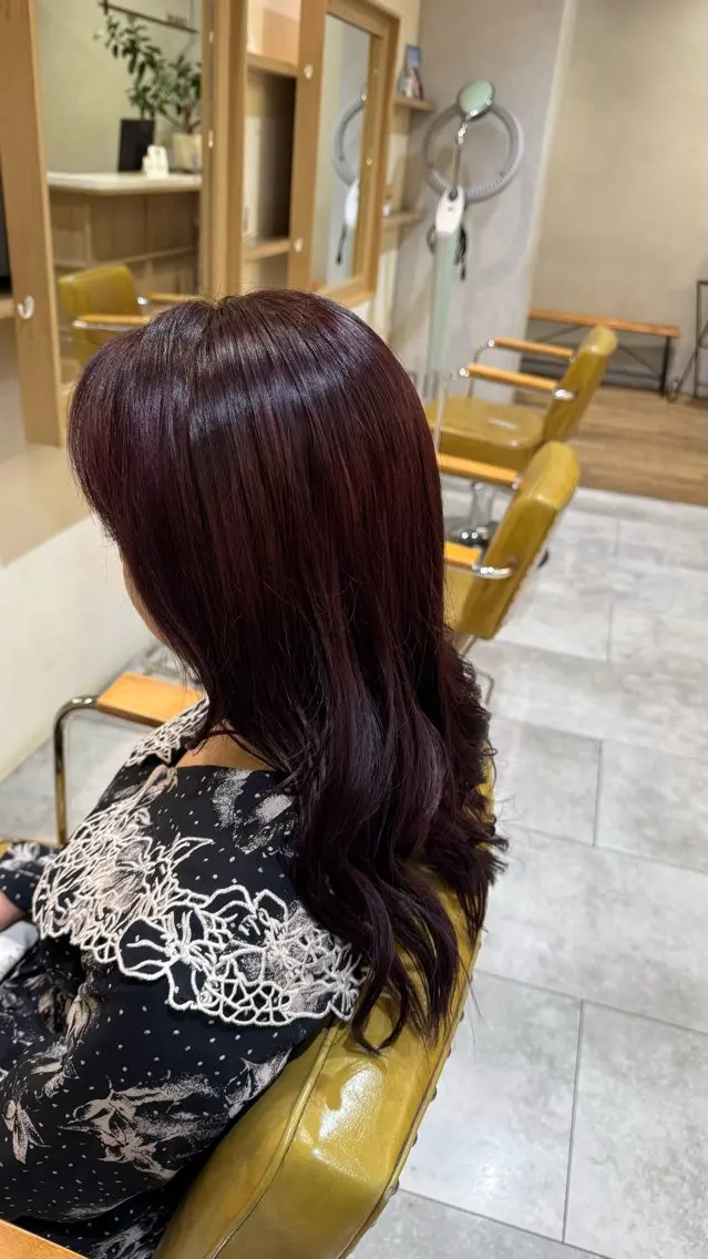 ロング カラー カット ヘアカラー トリートメント 艶カラー👾ブリーチ なし暖色👾ユースケのヘアスタイル