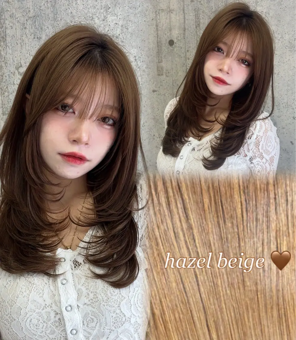セミロング カット ヘアカラー 美髪矯正×レイヤー 松田空優哉のヘアスタイル