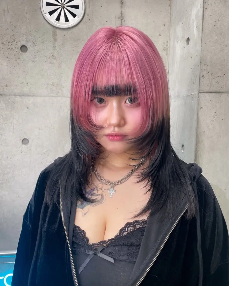 セミロング ヘアカラー ハイトーン/ブリーチ /ウルフ⛓️MAKIのヘアスタイル