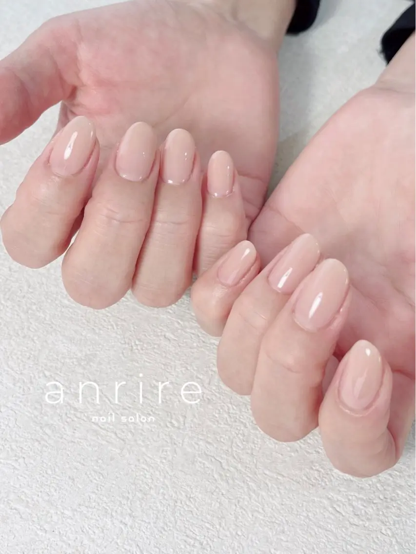 ネイル ジェルネイル ワンカラーネイル パラジェル シンプルネイル 春ネイル ハンドネイル nailsalon anrireのネイルデザイン
