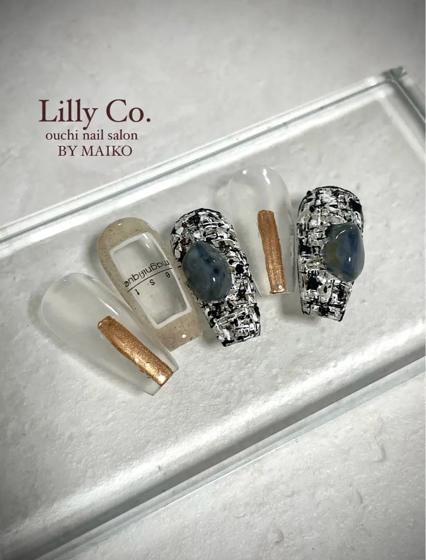 ネイル ツイードネイル ハンドネイル ハンドケア Lilly Co.のネイルデザイン