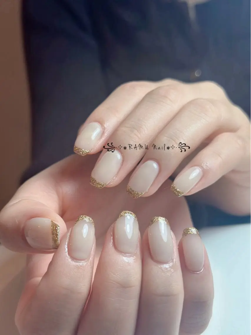 ネイル 韓国ネイル シンプルネイル 冬ネイル ハンドネイル RAMU Nail 恵比寿店のネイルデザイン