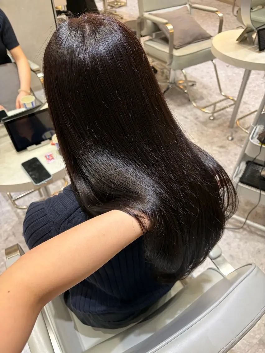 セミロング カラー ブリーチ 透明感カラー ディープラベンダー ラベンダーカラー ブリーチなしカラー ヘアカラー Ayano🎀似 合わせ×透明感🎀のヘアスタイル