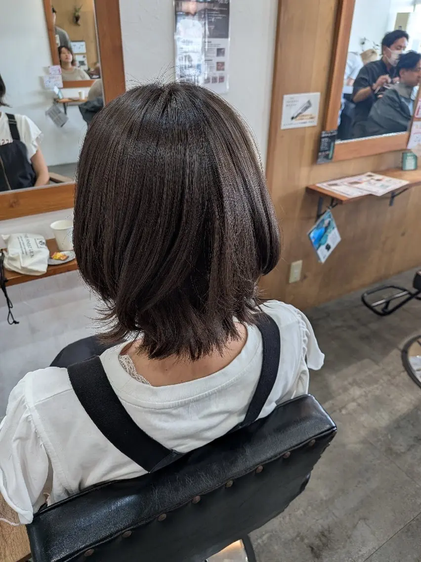 ミディアム ボブレイヤー ボブ レイヤーカット ヘアカラー ママ美容師👧🏻 髪質改善✨️木村倫子のヘアスタイル